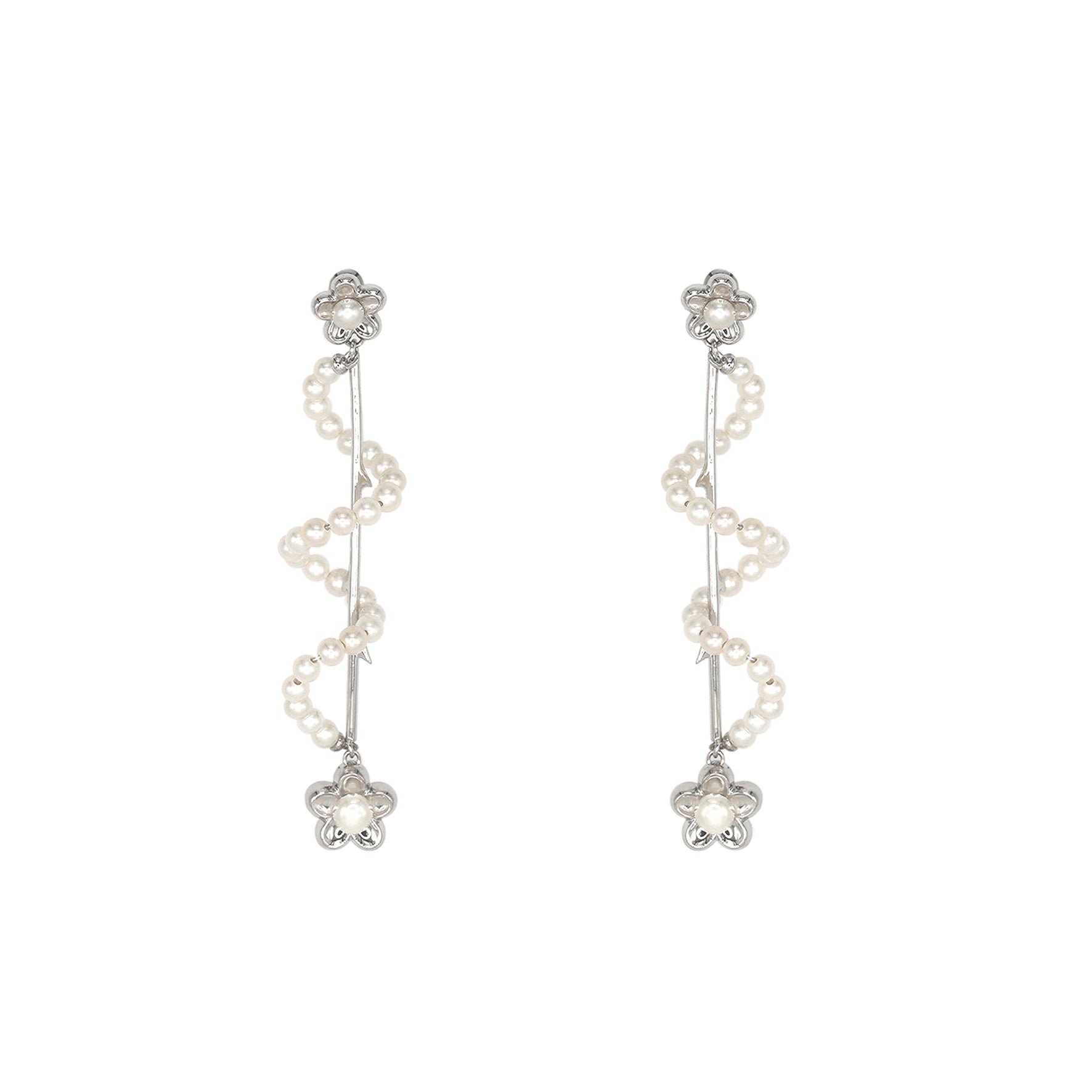 Flower Twist Pearl Earrings