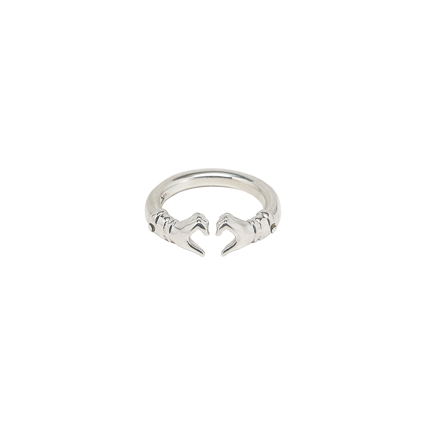 HEART GESTURE RING WITH CRYSTALS