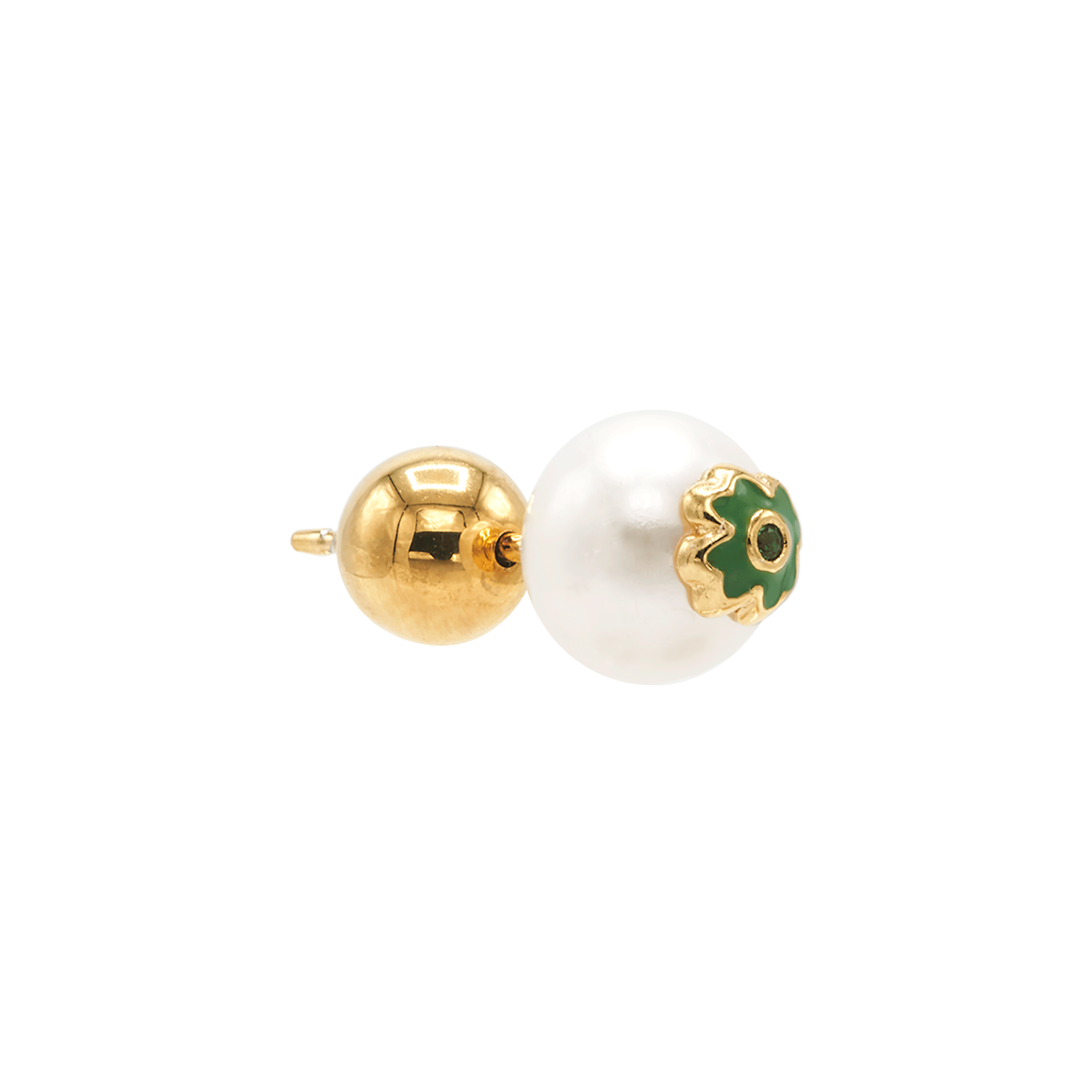 CLOVER PEARL EAR STUDS