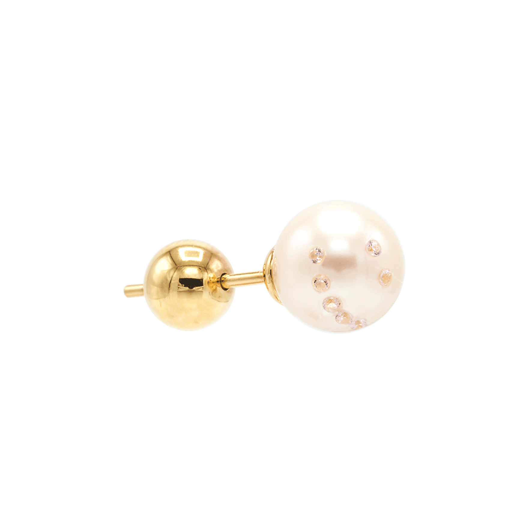 SMILE FACE PEARL EAR STUDS