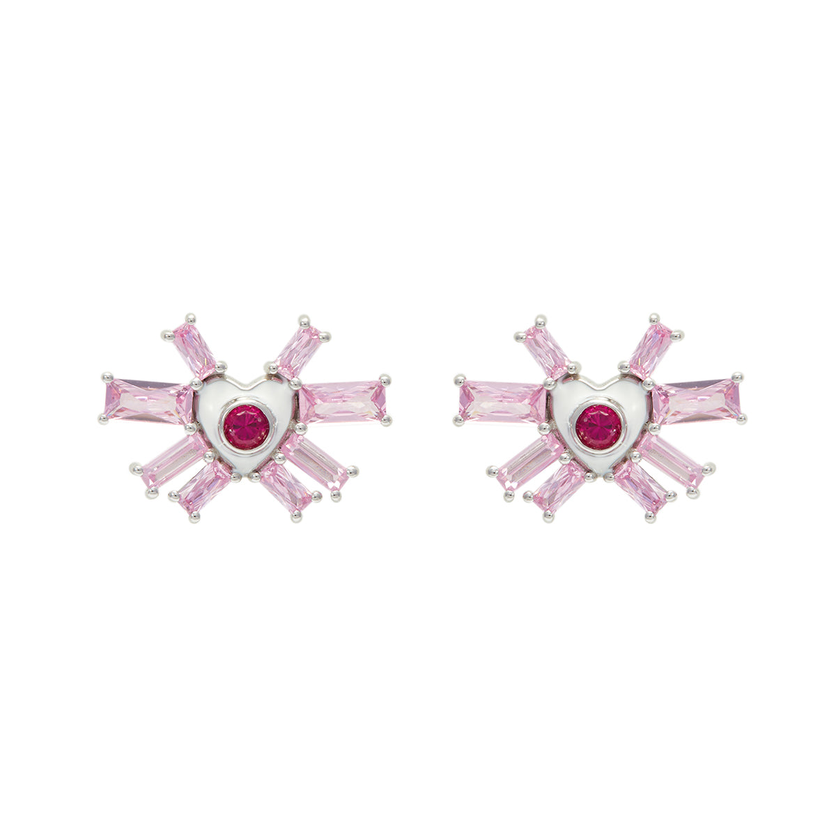 PINK HEART BOW EARRINGS